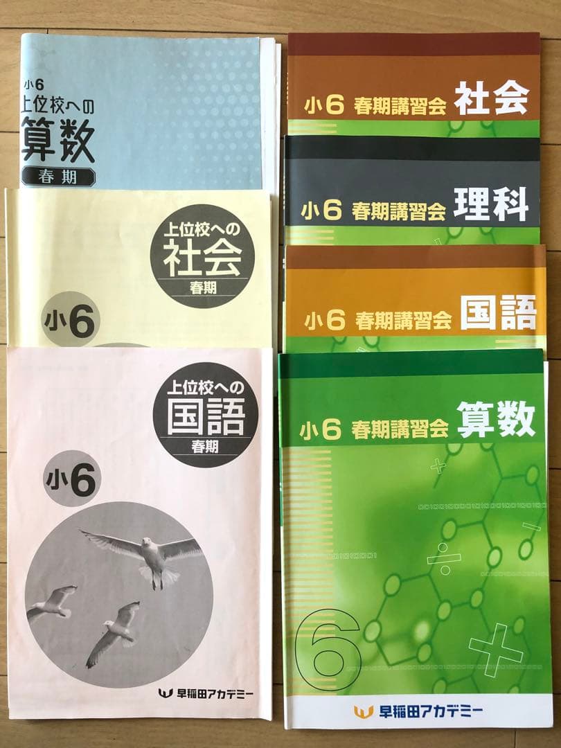 早稲田アカデミー☆小6 春期講習会テキスト 国語 算数 理科 社会