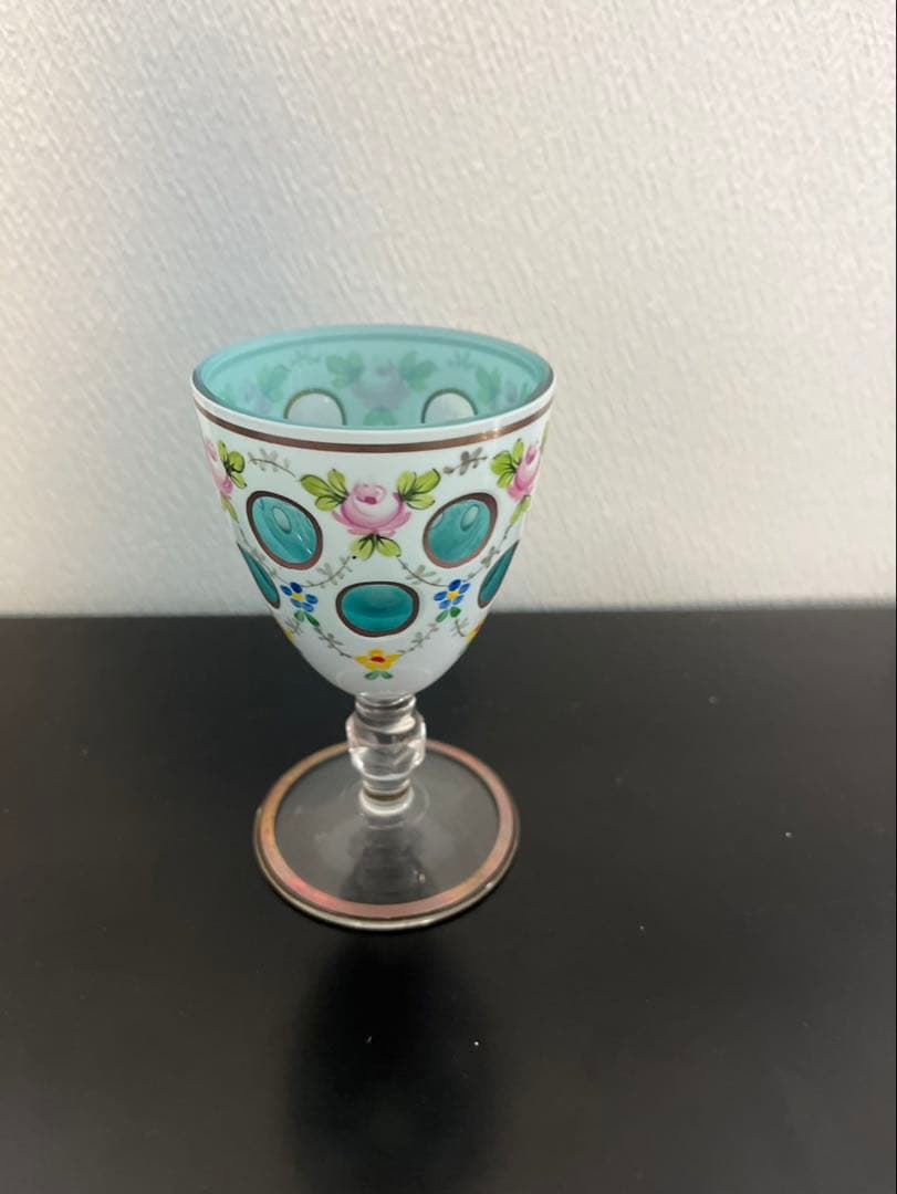 チェコ/未使用品/ボヘミアングラス/希少/カラフルガラスグラス/デキャンタセット