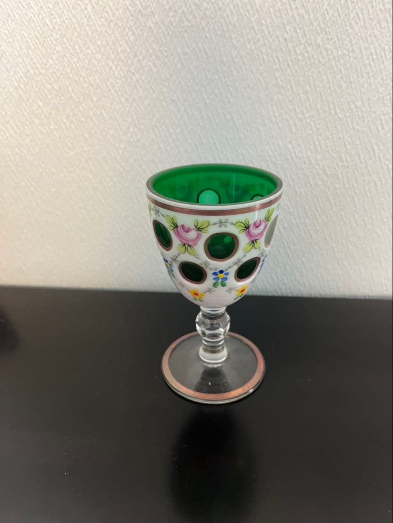 チェコ/未使用品/ボヘミアングラス/希少/カラフルガラスグラス/デキャンタセット