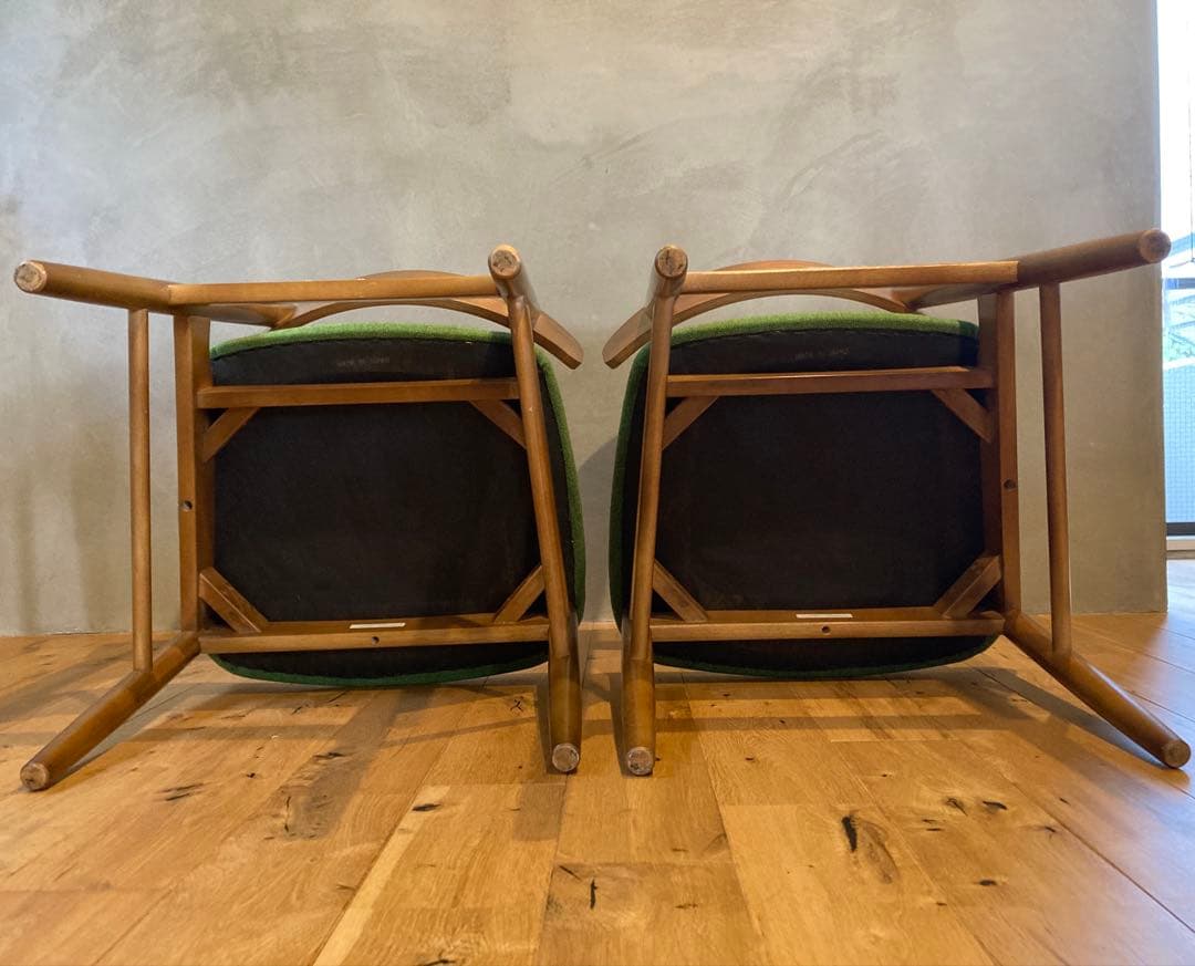 カリモク60 ダイニングチェア Tチェア タープグリーン 2脚セット