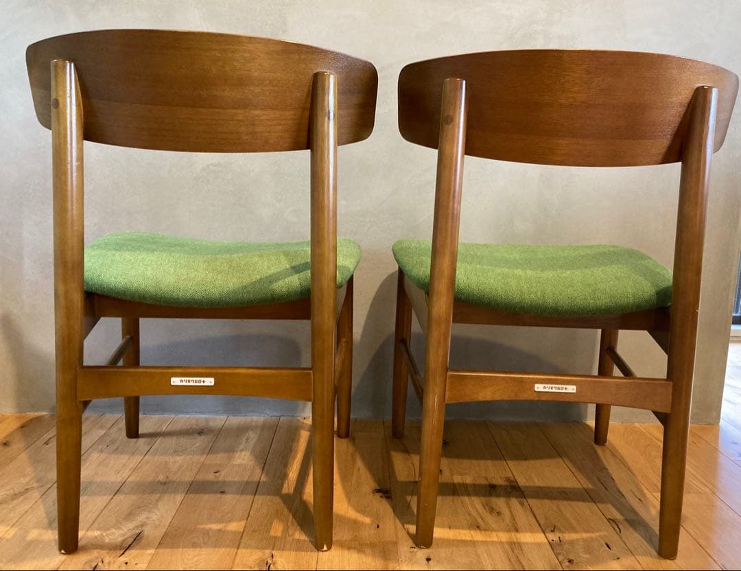 カリモク60 ダイニングチェア Tチェア タープグリーン 2脚セット