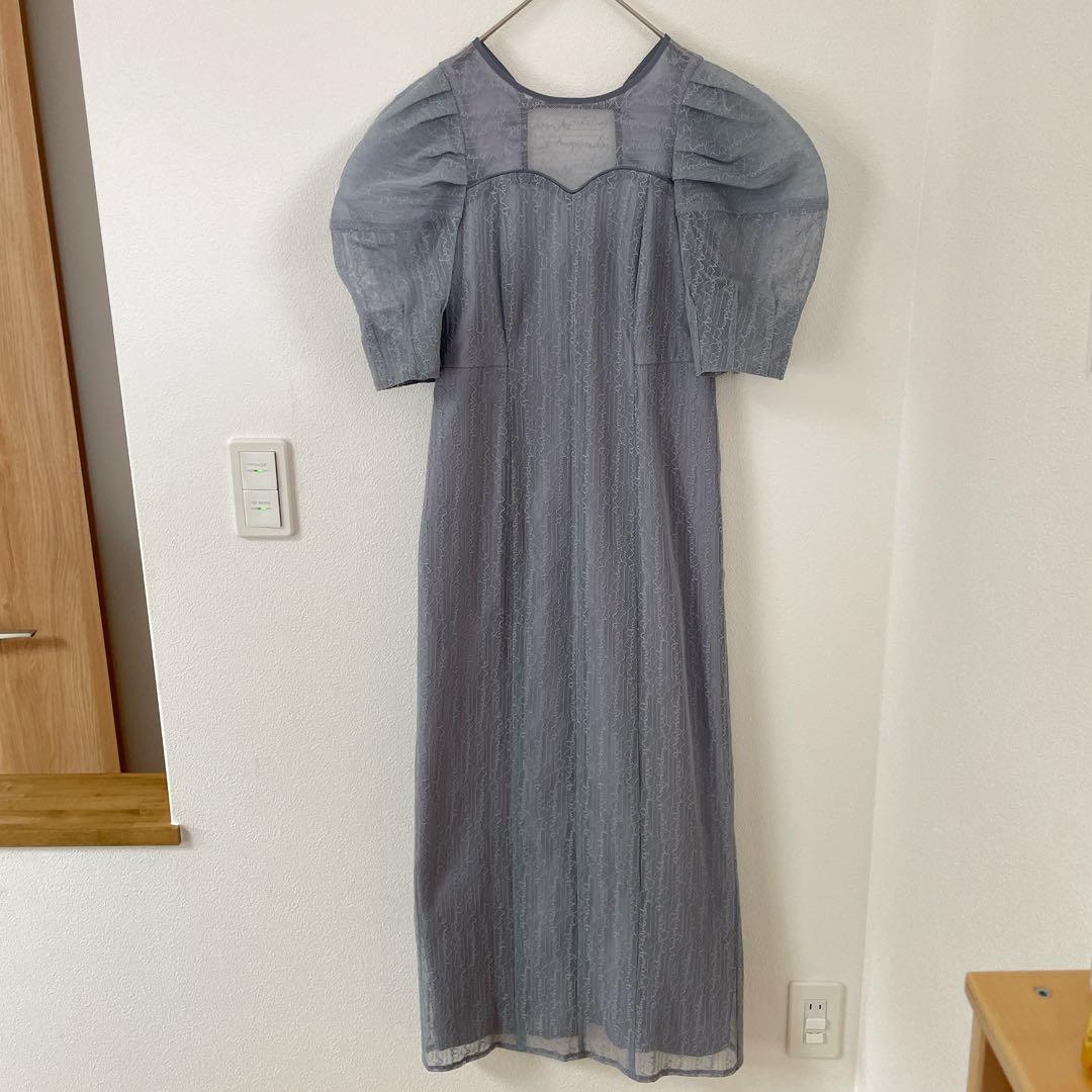 【美品】niana ANDRESD　アンドレスド レタリングレースドレス　結婚式