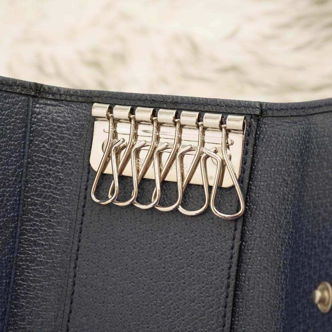 未使用品　箱付き　BVLGARI ブルガリ　キーケース　ネイビー　金具シール付き