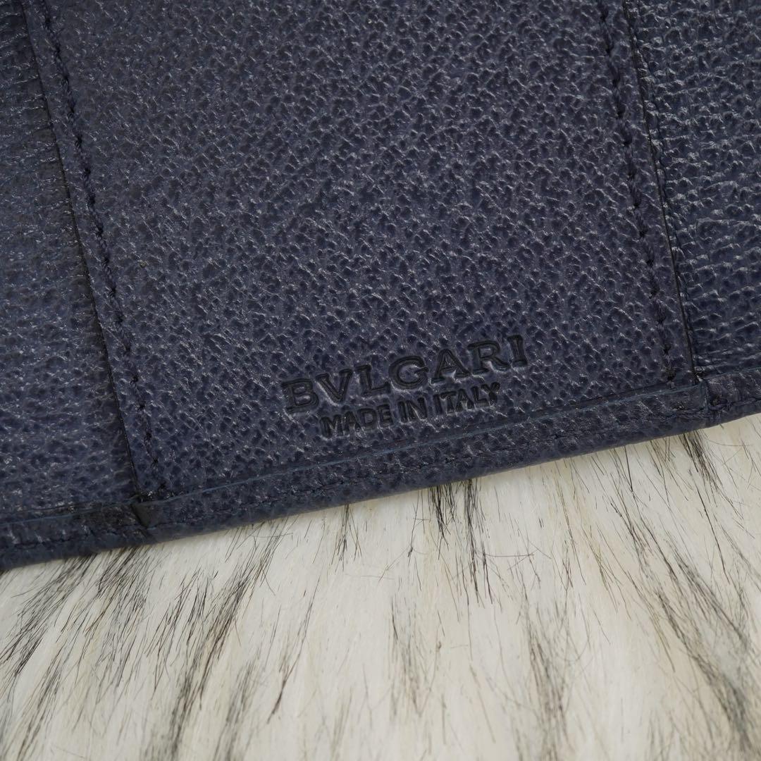未使用品　箱付き　BVLGARI ブルガリ　キーケース　ネイビー　金具シール付き