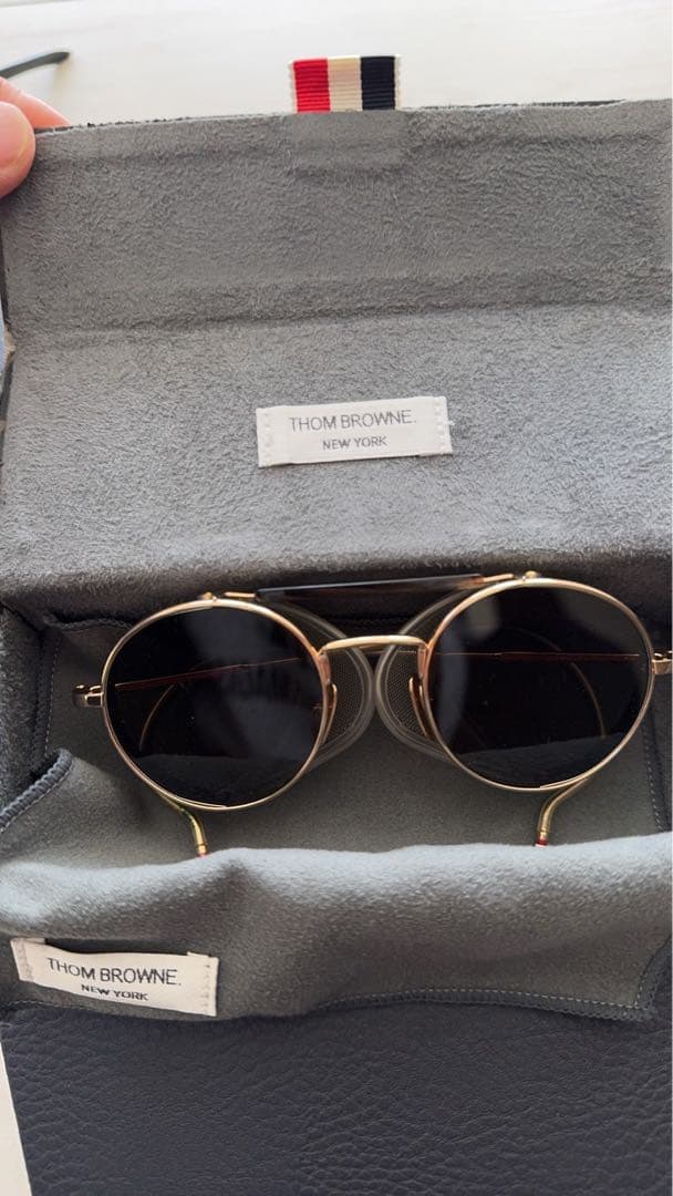THOM BROWNE チタンサイドシールドゴールドサングラス