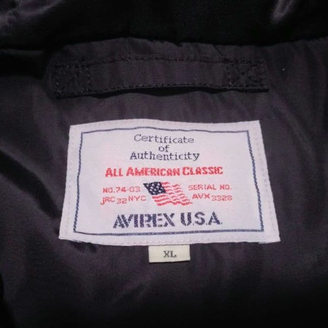 アヴィレックス AVIREX LTD. ブラックキルティングジャケット XL