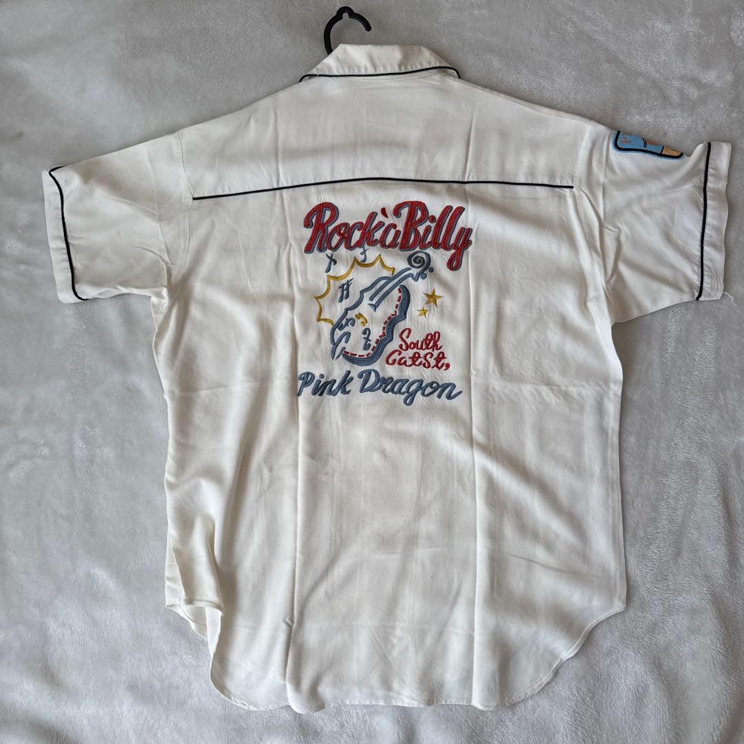 Pink Dragon Rockabilly シャツ　ボウリングシャツ