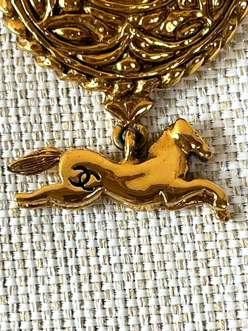 【希少・美品】CHANEL シャネル ヴィンテージ ネックレス ゴールド　馬