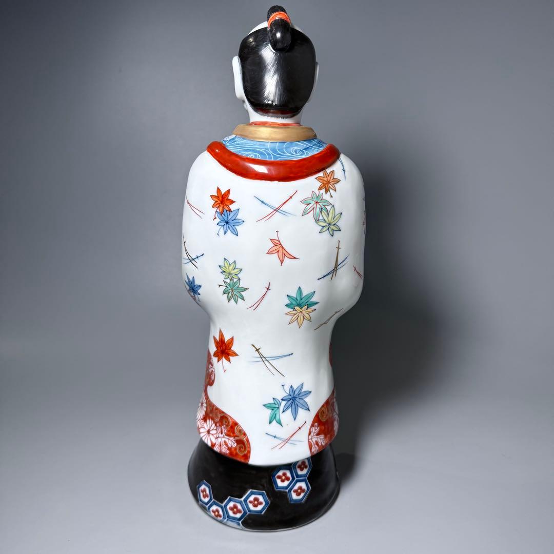 大五窯　色鍋島　古伊万里人形　高さ34cm　37cm　共箱　全手描き仕上げ