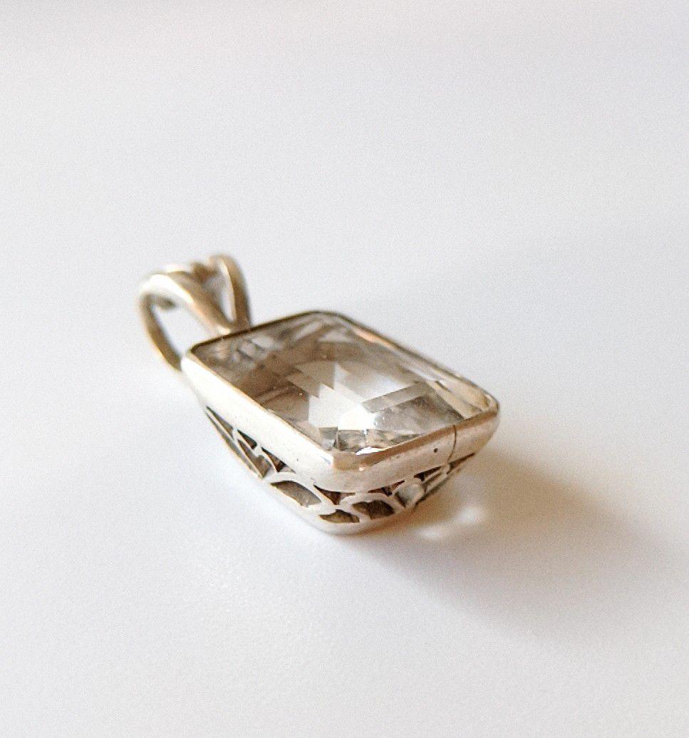 【希少・美品】高純度シルバー✕天然クリスタル（ヒマラヤ水晶）ペンダントトップ