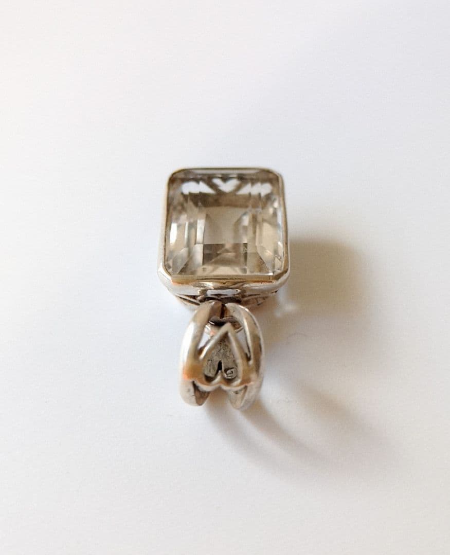 【希少・美品】高純度シルバー✕天然クリスタル（ヒマラヤ水晶）ペンダントトップ