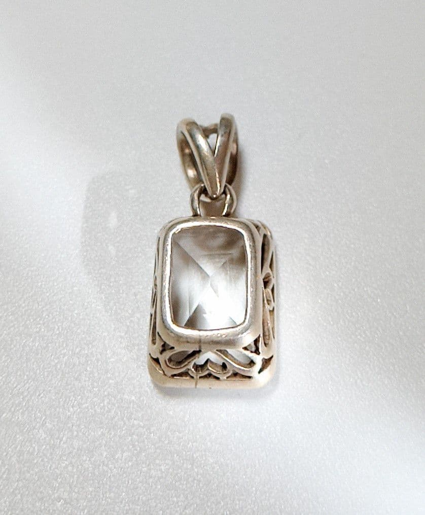 【希少・美品】高純度シルバー✕天然クリスタル（ヒマラヤ水晶）ペンダントトップ