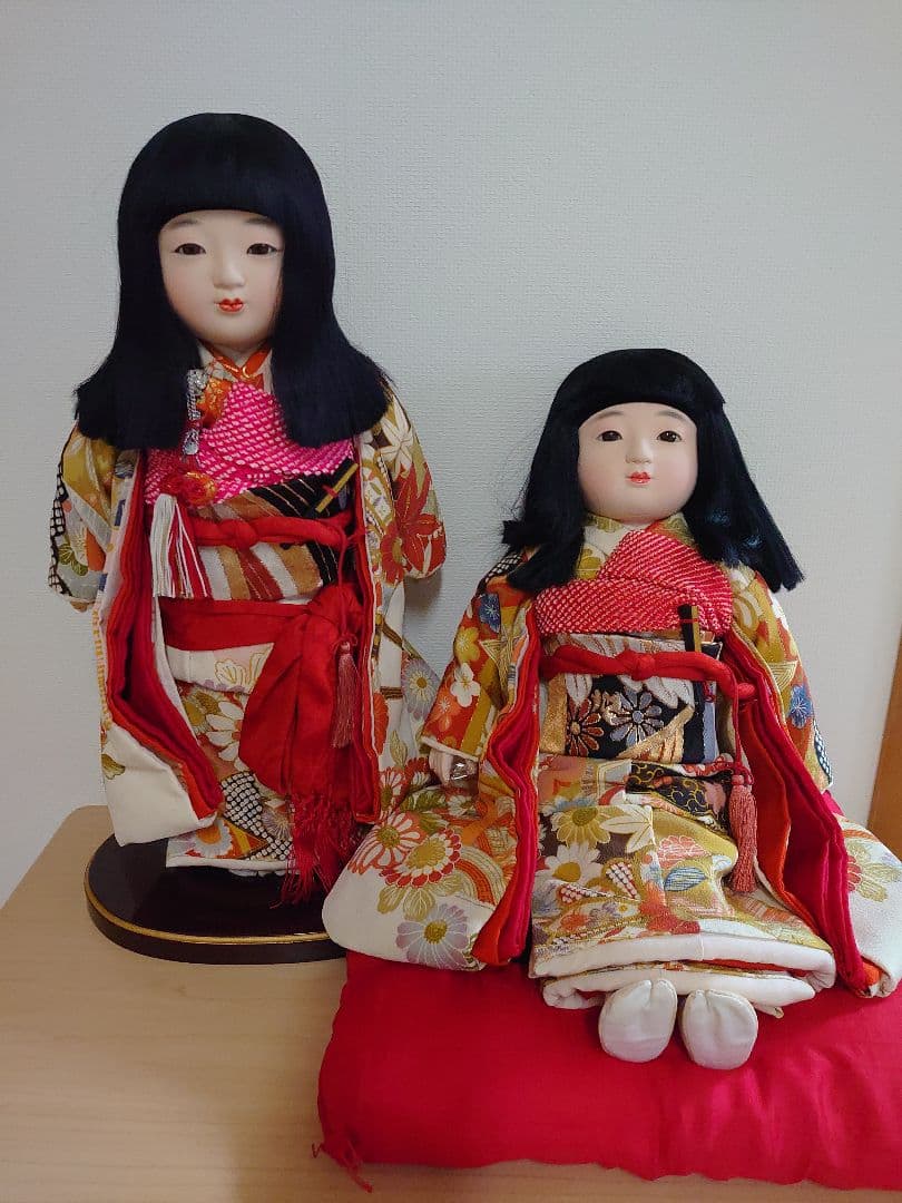 【パコ】松寿作 市松人形 「浪花のいちまさん」立ち、座り2体セット