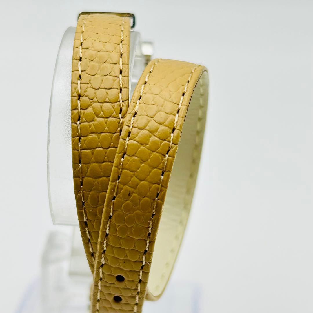 美品 ミキモト 2連レザー 新品電池 レディース腕時計 シルバー 箱説付 希少