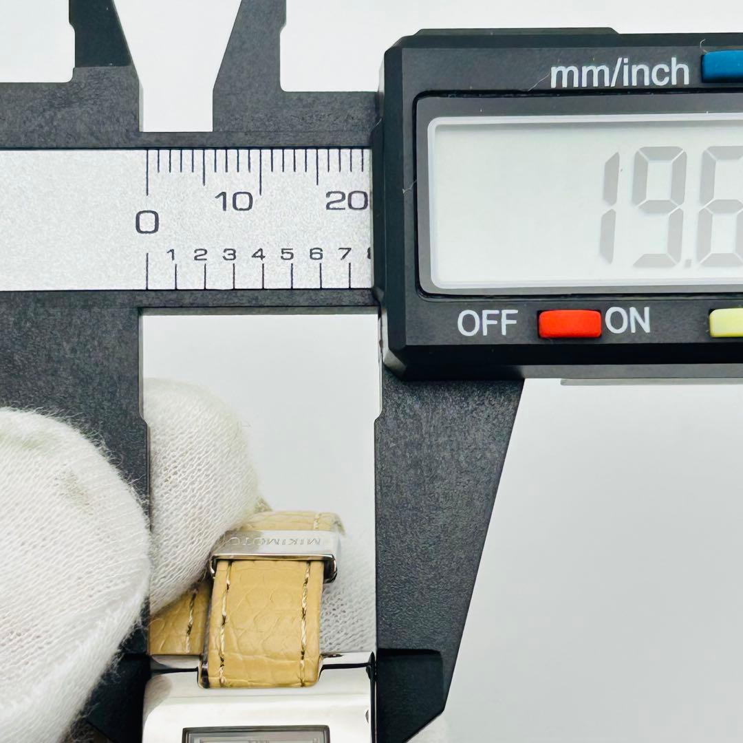 美品 ミキモト 2連レザー 新品電池 レディース腕時計 シルバー 箱説付 希少