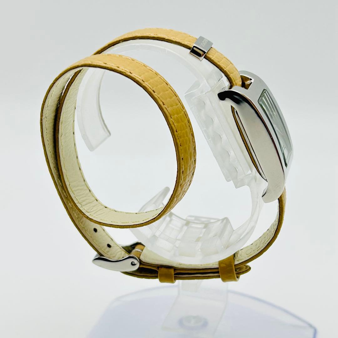 美品 ミキモト 2連レザー 新品電池 レディース腕時計 シルバー 箱説付 希少