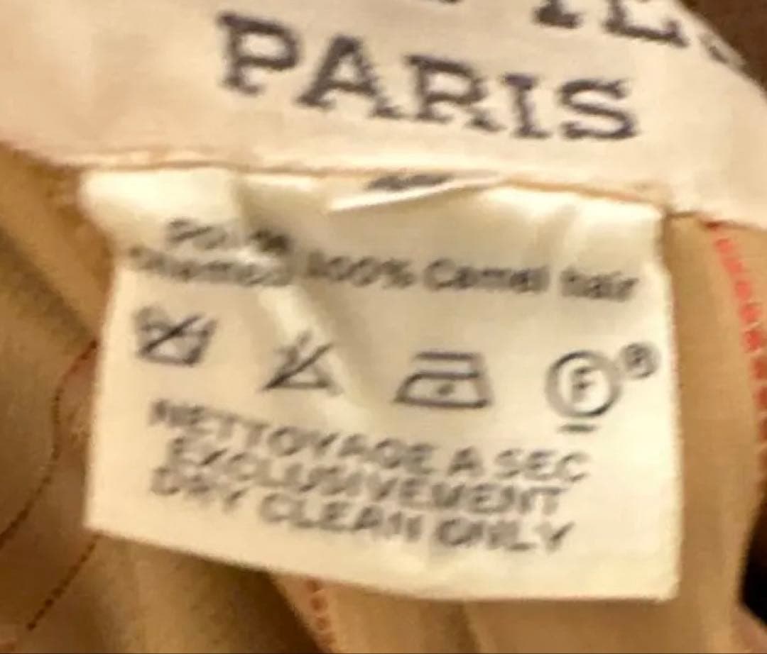 美品　HERMES ダブル ロングコート 40 ベージュ　キャメル100%