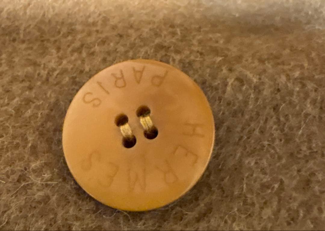 美品　HERMES ダブル ロングコート 40 ベージュ　キャメル100%