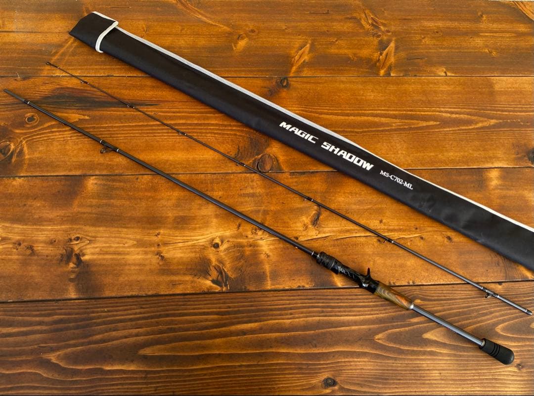 釣り竿セット　ベイトロッド　C702ML バスロッド　バス釣り　ウッドグリップ