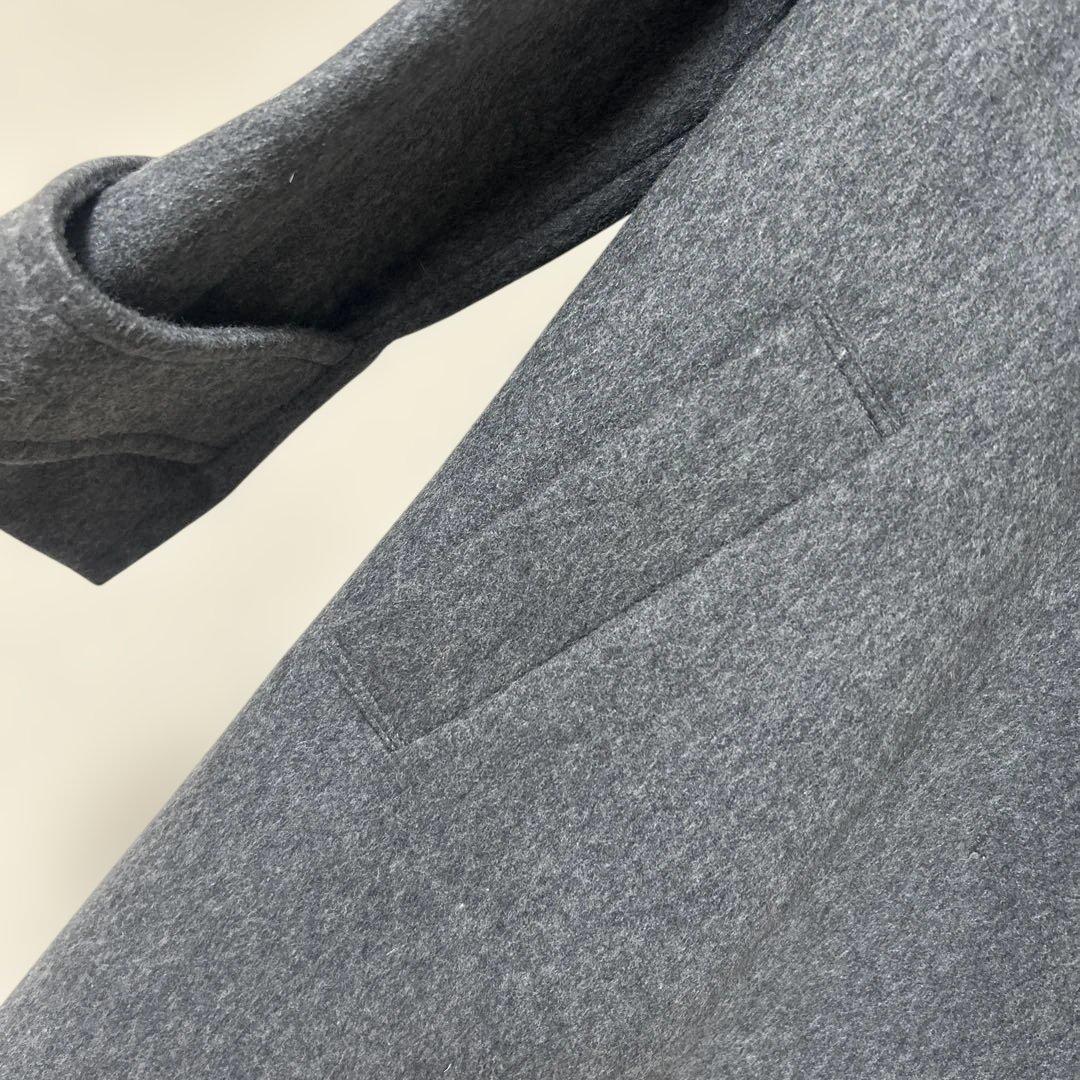 アンタイトル　ダークグレー カシミヤ混紡 ロングコート