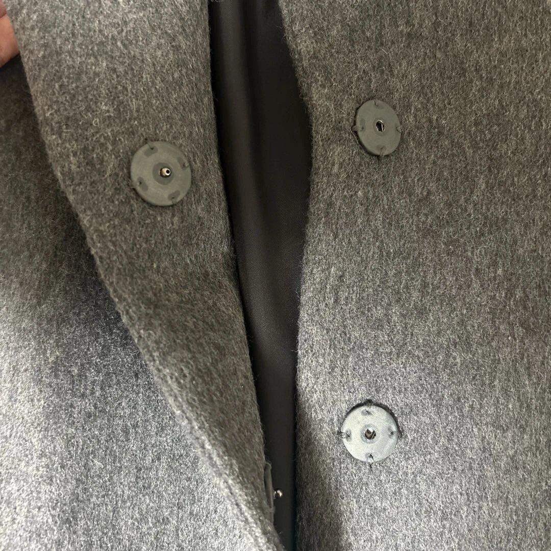 アンタイトル　ダークグレー カシミヤ混紡 ロングコート