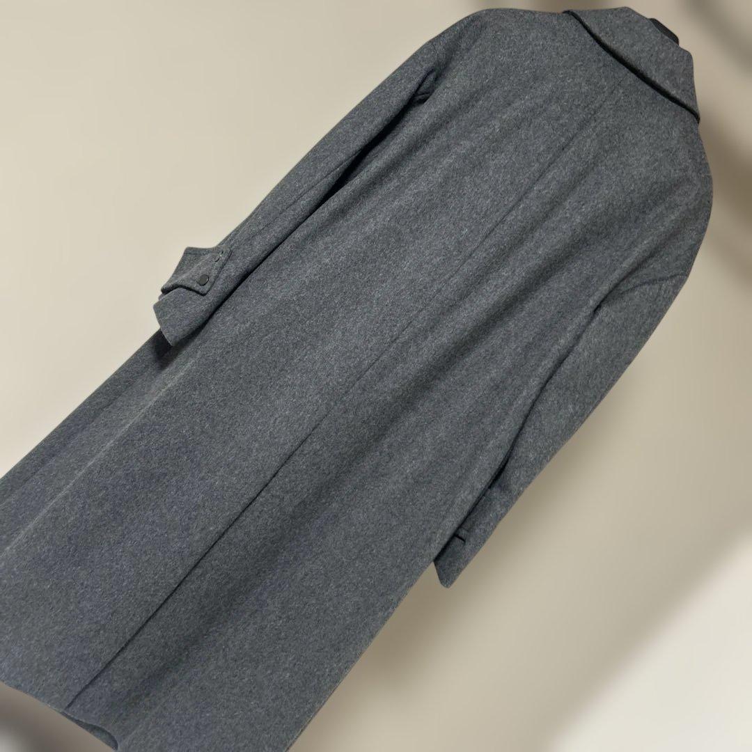 アンタイトル　ダークグレー カシミヤ混紡 ロングコート