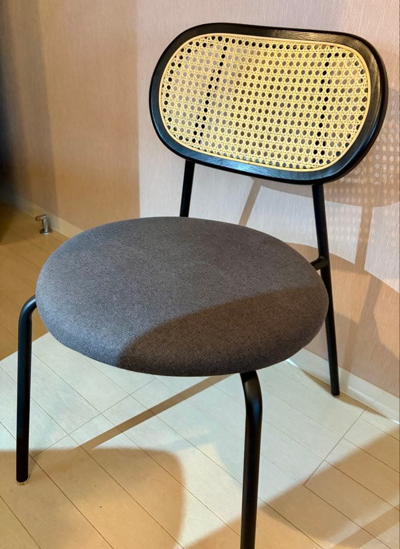 kanademono ダイニングチェア　ラタン/グレー