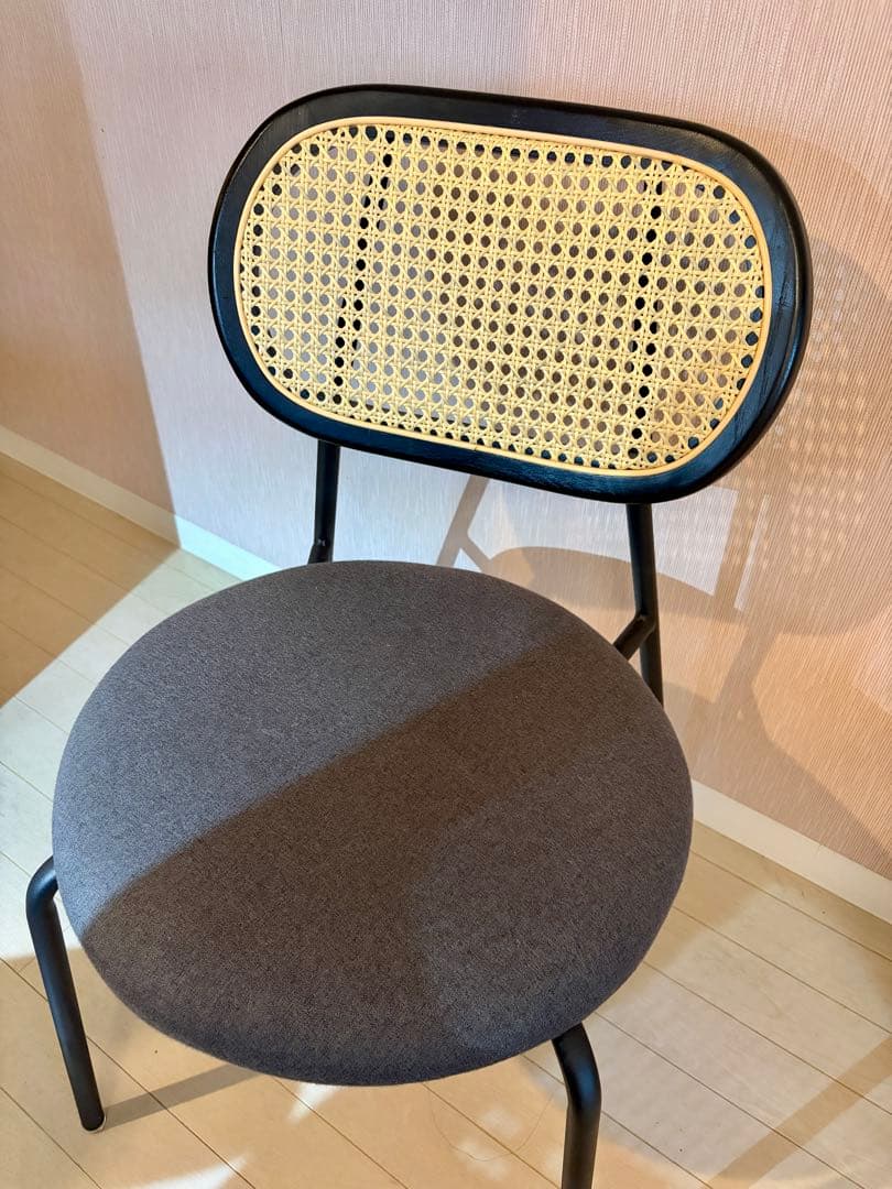 kanademono ダイニングチェア　ラタン/グレー