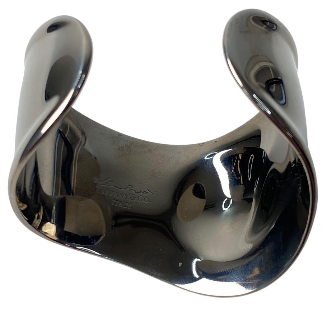 美品 ティファニー Tiffany ボーンカフ スモール ルテニウム.