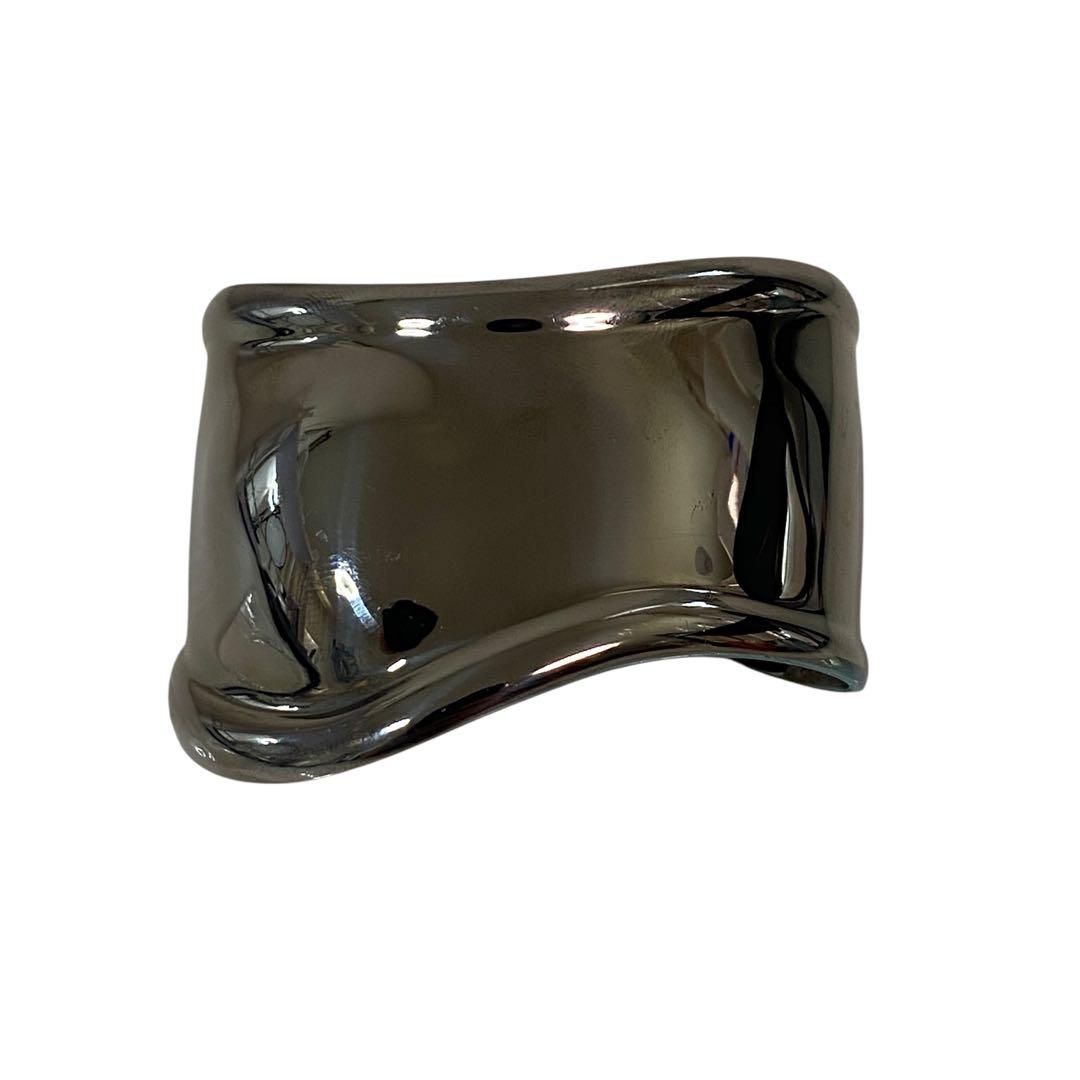 美品 ティファニー Tiffany ボーンカフ スモール ルテニウム.