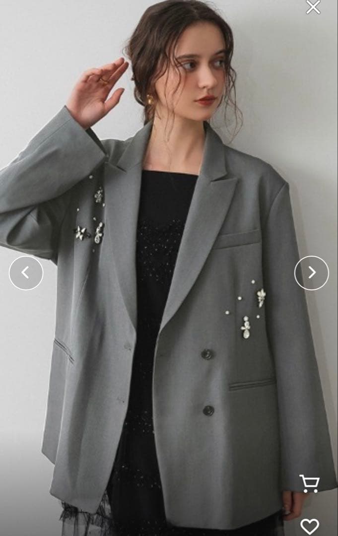 ANDRESD】jewels shine boxy jacket オケージョン