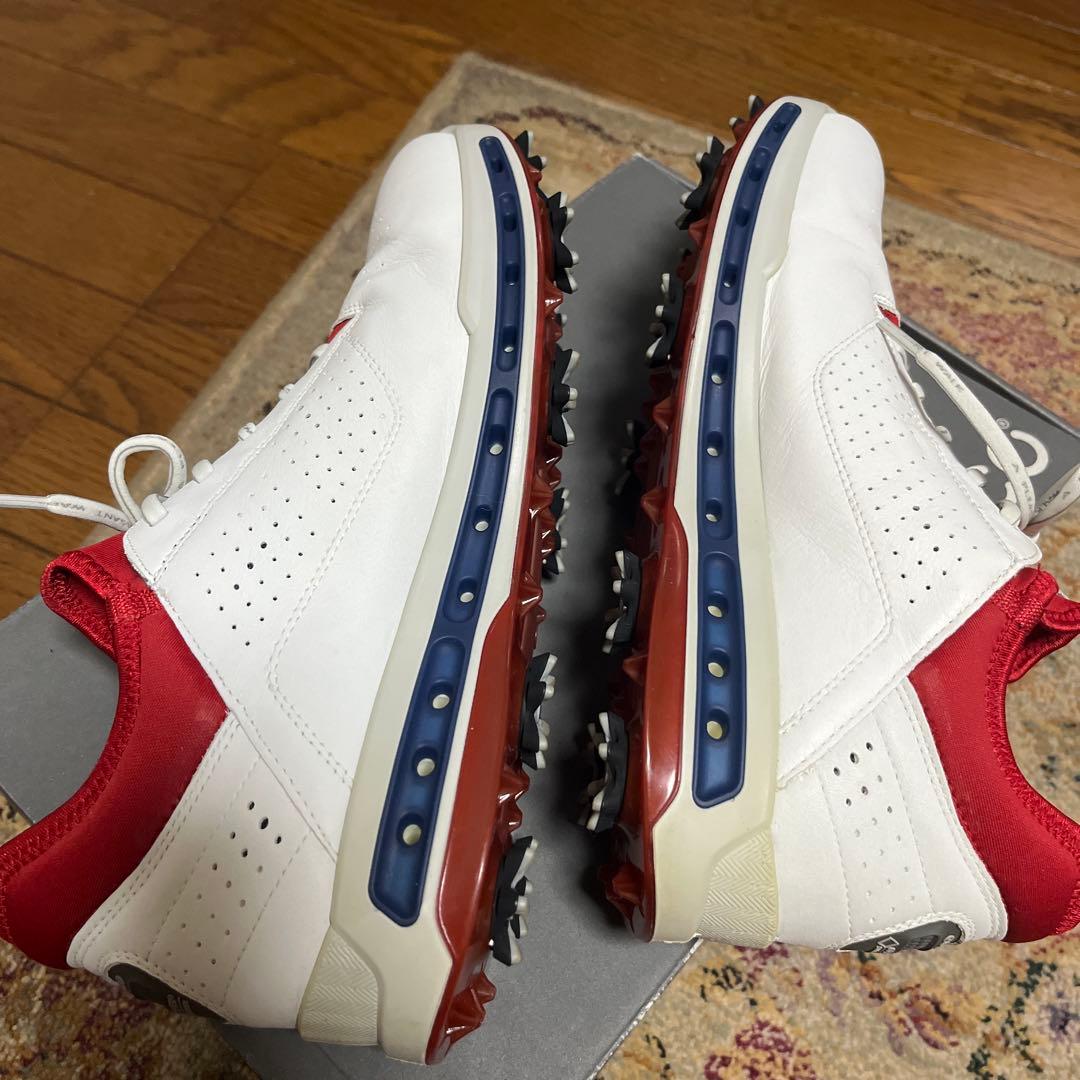 ECCO エコー　ゴルフシューズ ホワイト/レッド　25.5cm