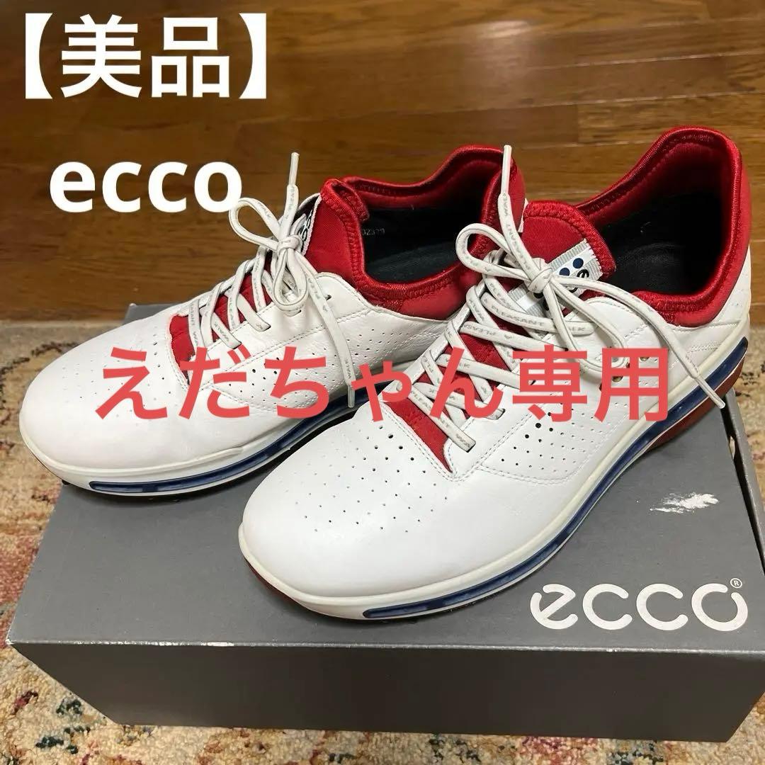 ECCO エコー　ゴルフシューズ ホワイト/レッド　25.5cm
