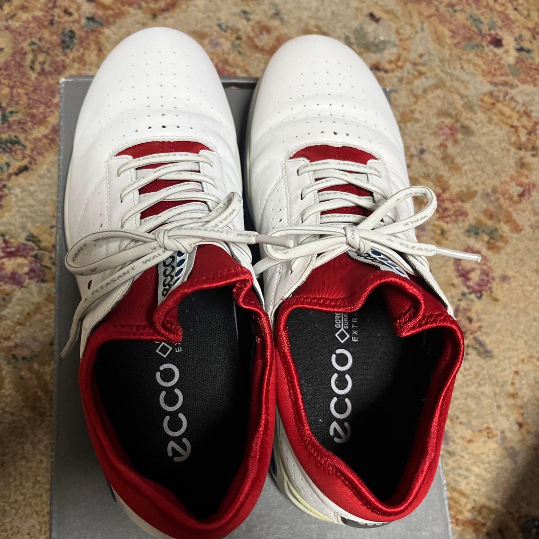 ECCO エコー　ゴルフシューズ ホワイト/レッド　25.5cm