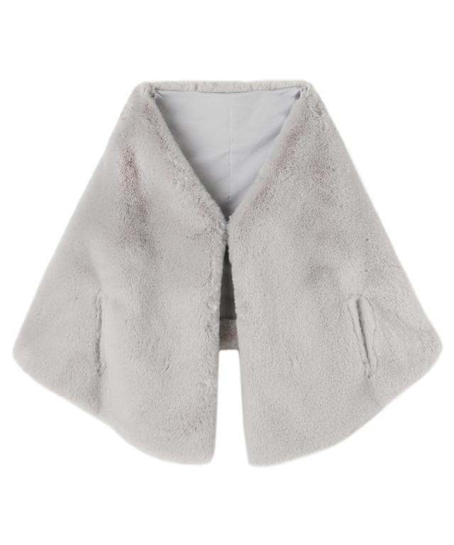 ★JENNEジェンヌ★リッチボリュームファーケープ★ライトグレー