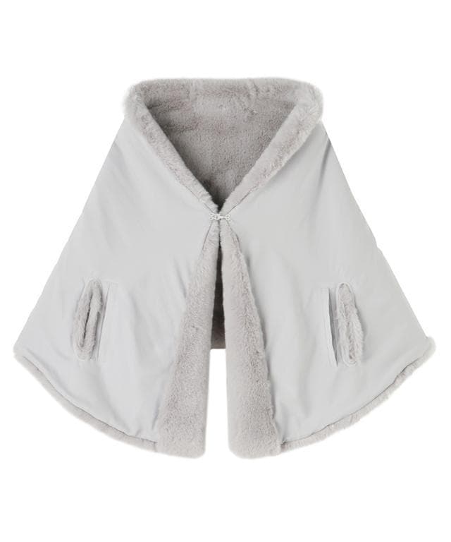 ★JENNEジェンヌ★リッチボリュームファーケープ★ライトグレー