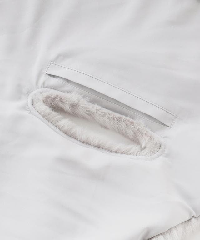 ★JENNEジェンヌ★リッチボリュームファーケープ★ライトグレー