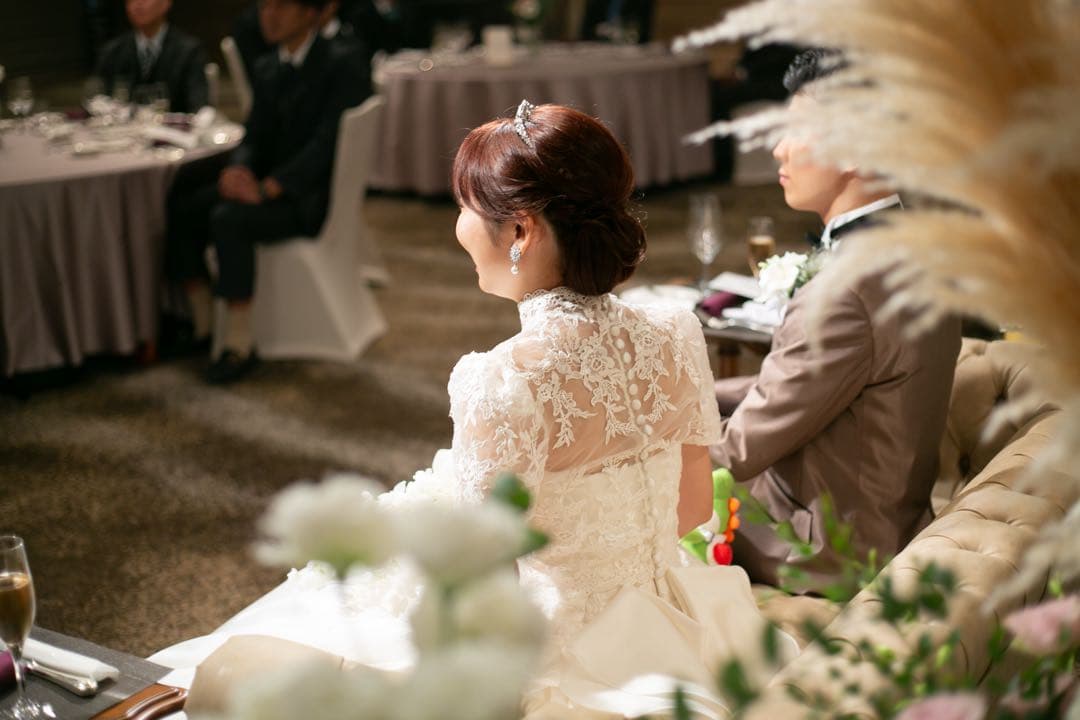 ま*や様 ウェディングボレロ　ブライダルボレロ　半袖　ハイネック　パフスリーブ