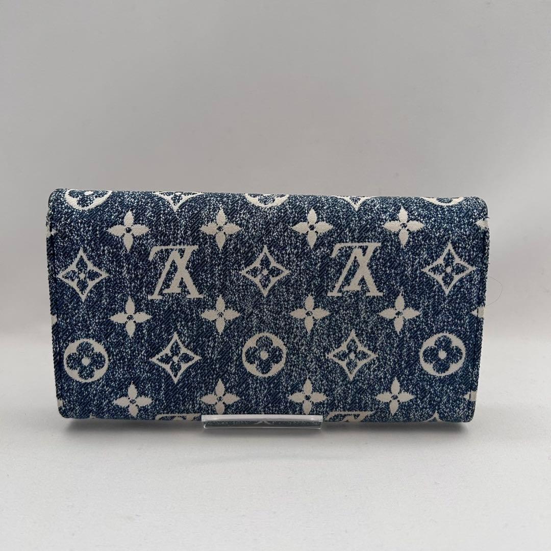 ルイヴィトン ポルトフォイユサラ モノ グラムジャガードデニム 長財布 マリーヌ