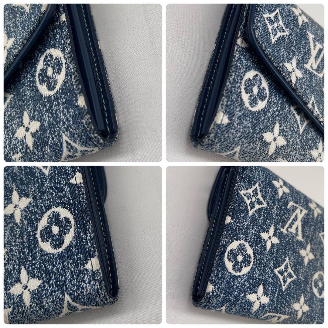 ルイヴィトン ポルトフォイユサラ モノ グラムジャガードデニム 長財布 マリーヌ
