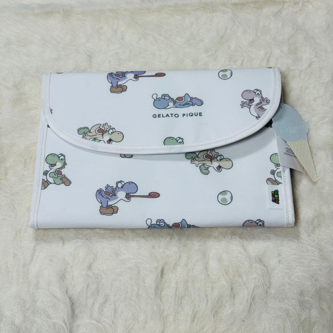 ジェラートピケ　スーパーマリオ　ヨッシー柄母子手帳ケースL マルチケース