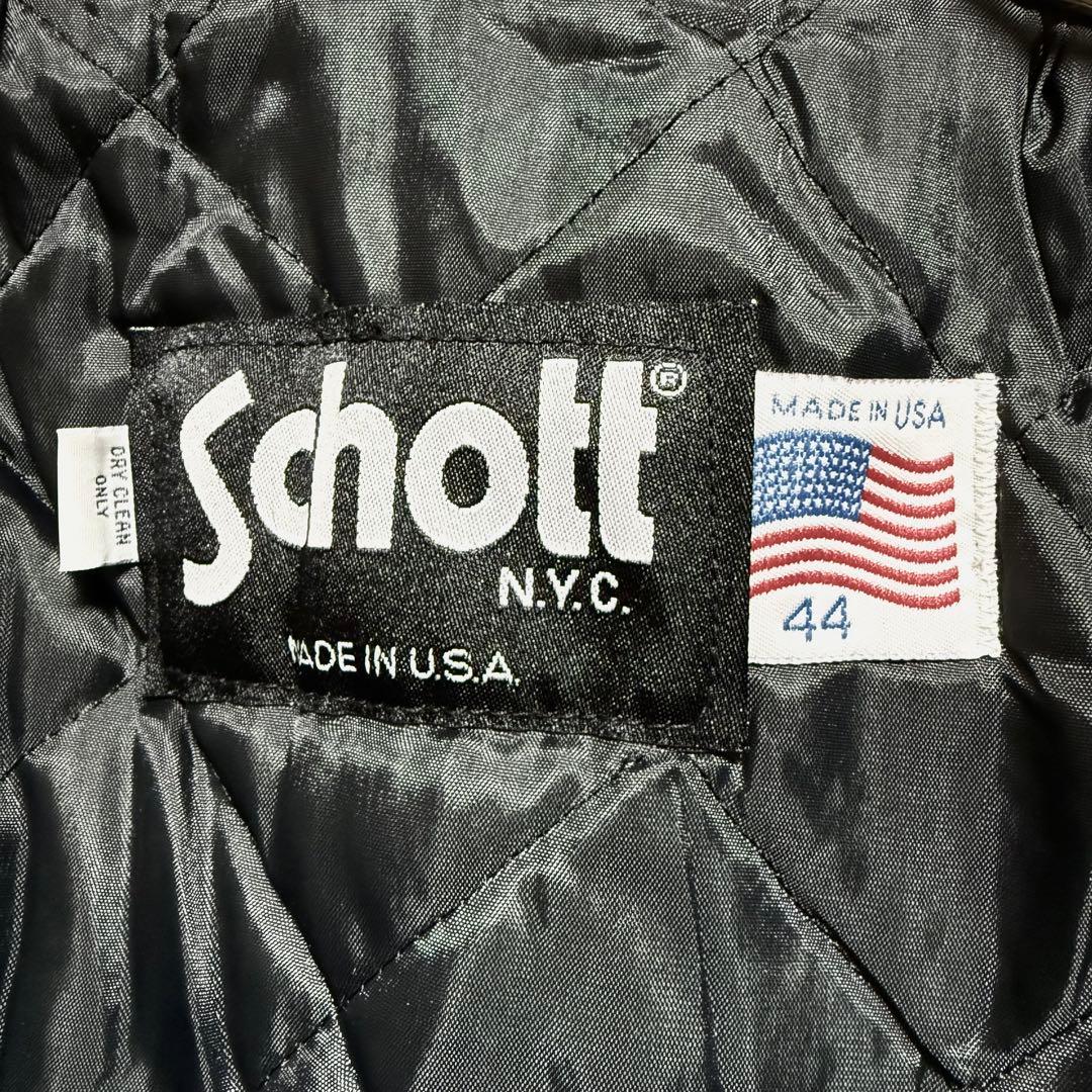 USA製 Schott ピーコート ウールコート ブラック メンズ 44