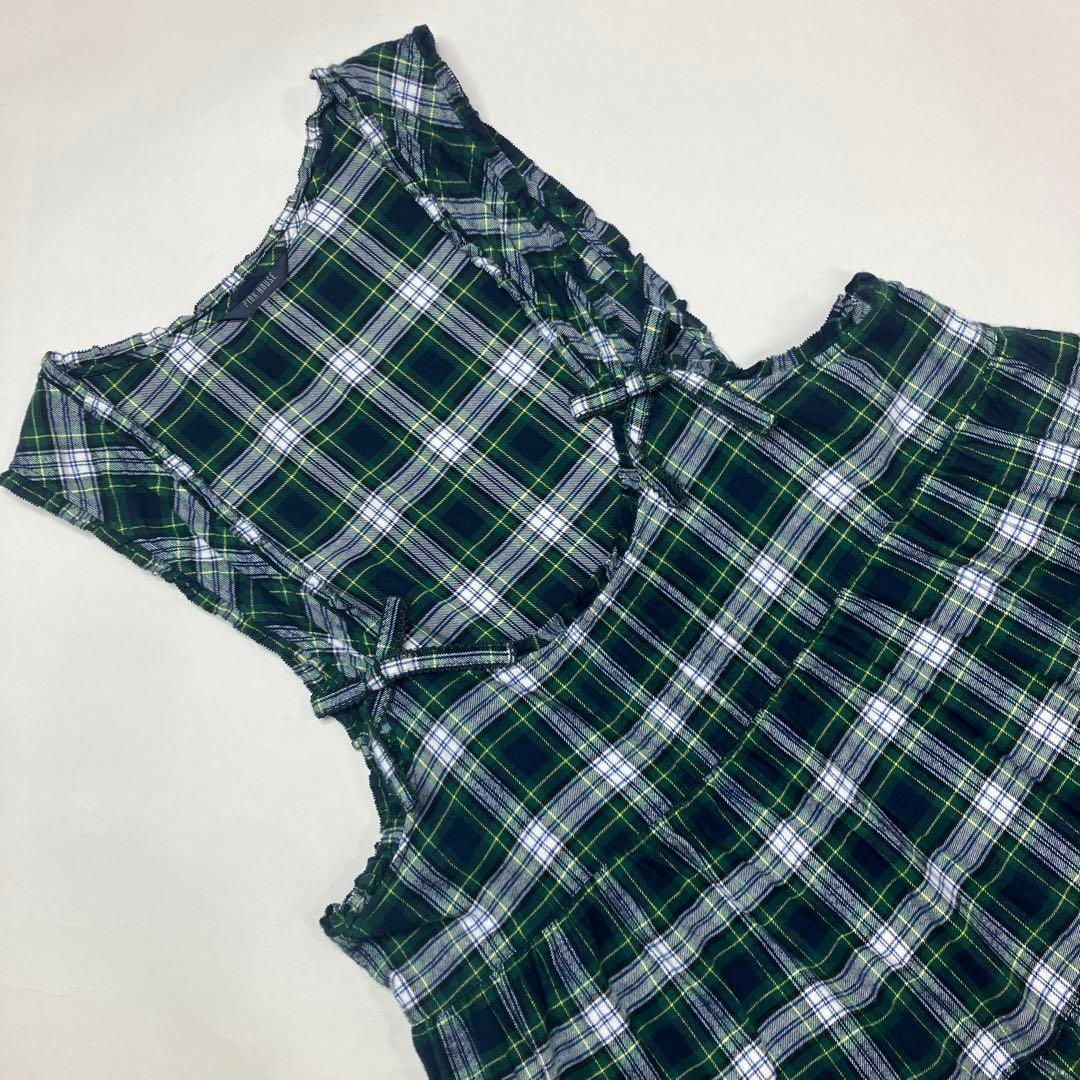 【美品】ピンクハウス グリーンタータンチェック ネル ジャンスカ2025年