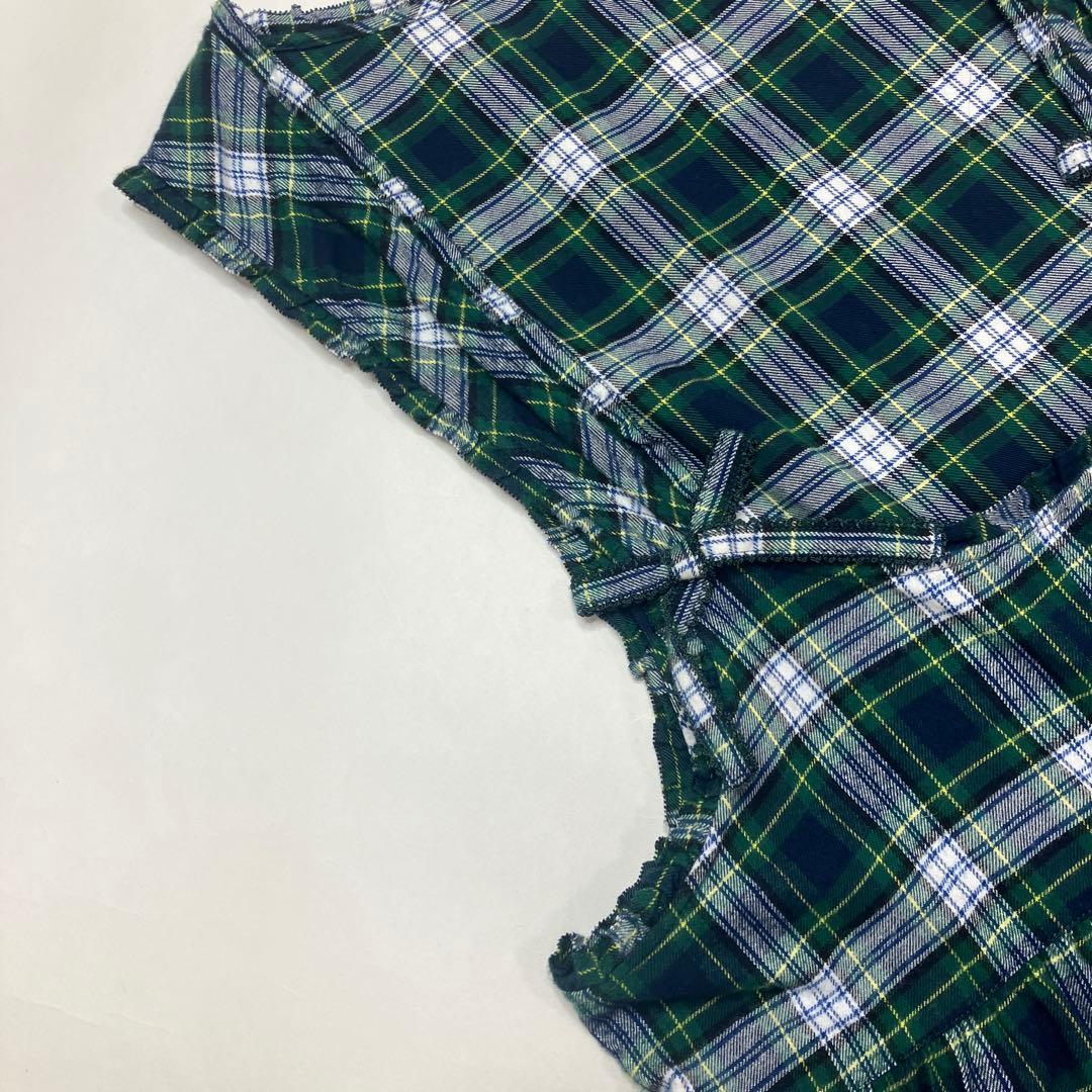【美品】ピンクハウス グリーンタータンチェック ネル ジャンスカ2025年