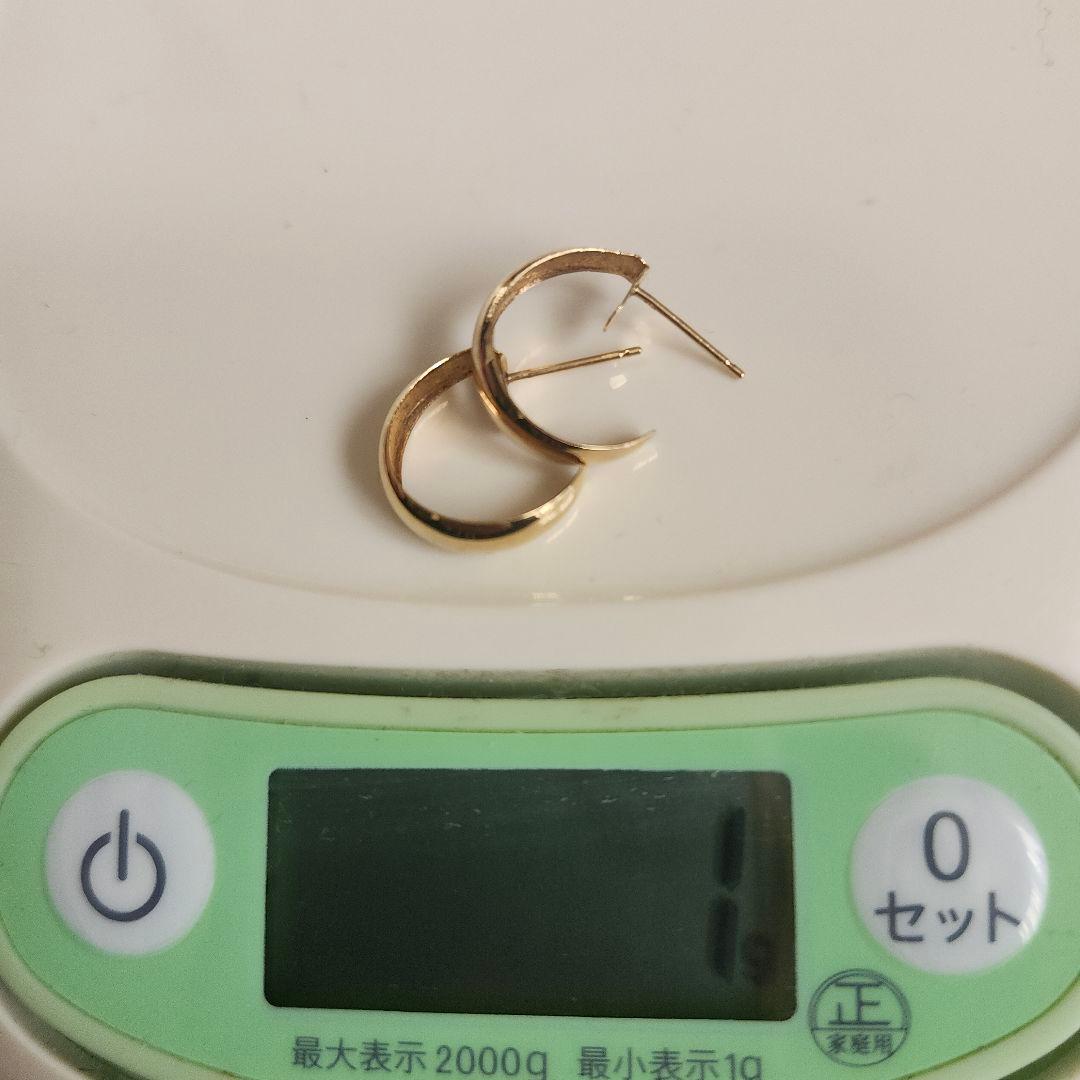 18K ピアス　ゴールド　フープピアス