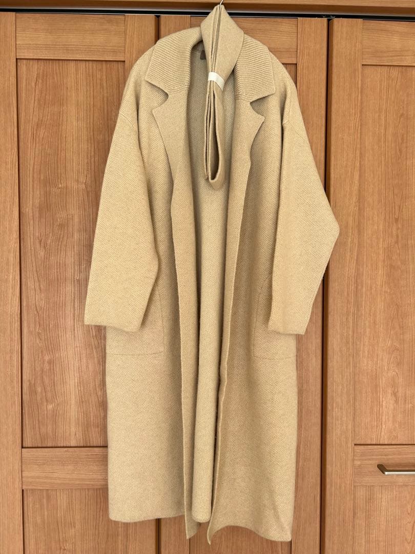 FREEMAN-b カシミヤ ベージュ ベルト付きローブコートリゼッタ