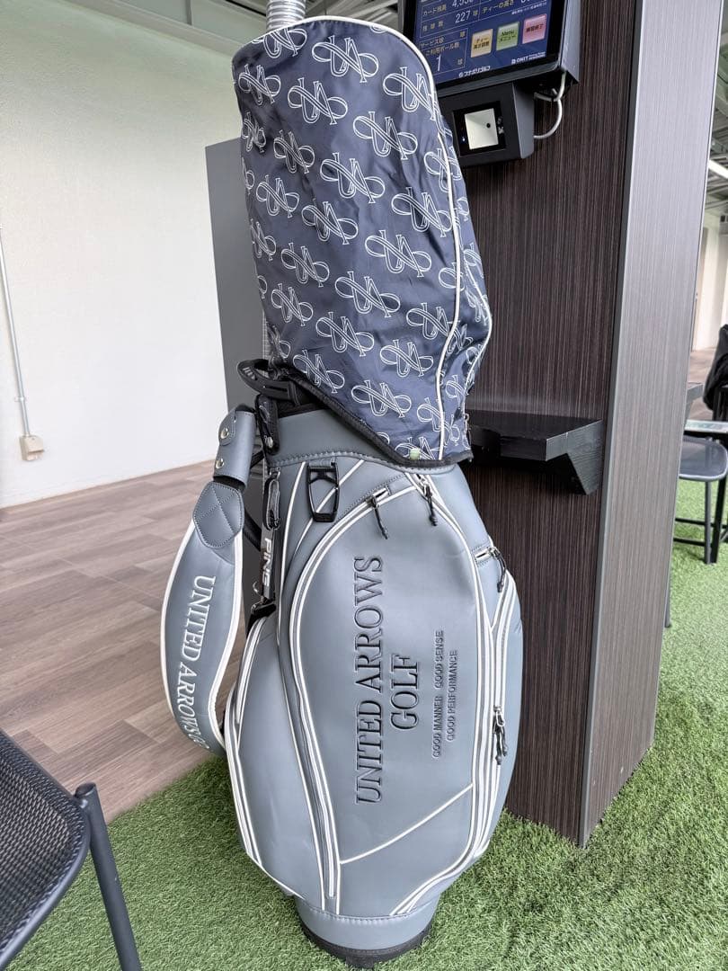 UNITED ARROWS GOLF スムースキャディバッグ グレー