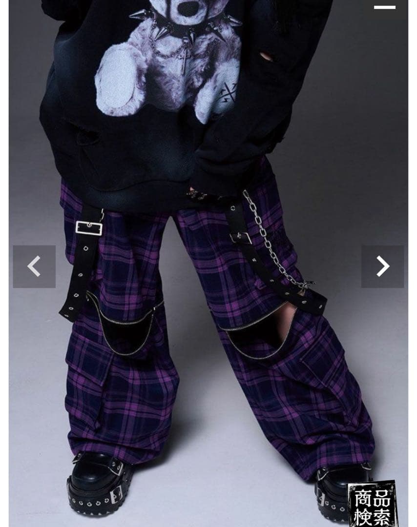 ⭐︎トラバストーキョー サスペンダー付き2wayセパレートカーゴパンツ パープル⭐︎