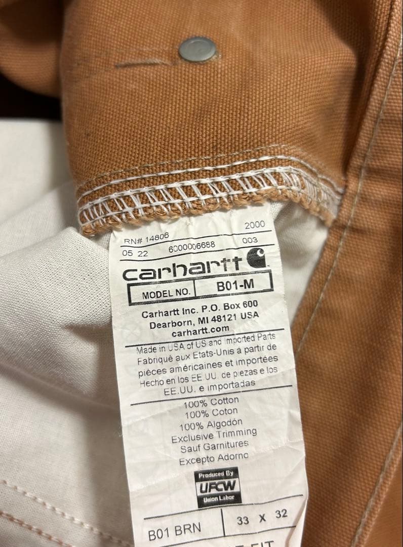 Carhartt USA製 ダブルニー ペインター ブラウン W33 L32