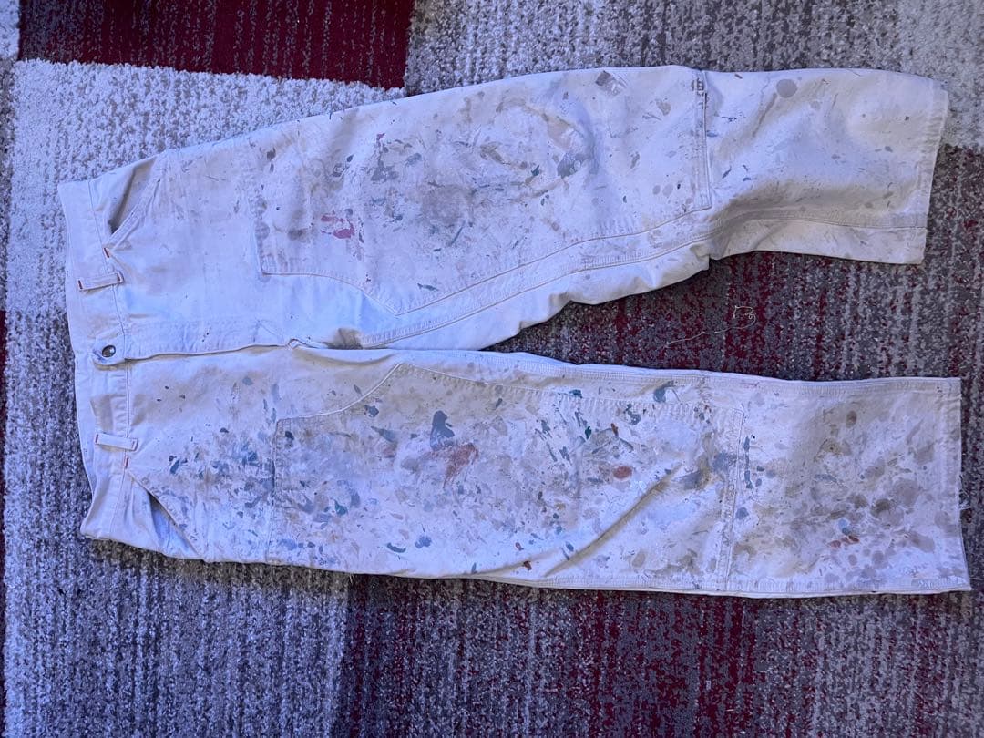 カーハート　ホワイト ペインターパンツ 汚れあり